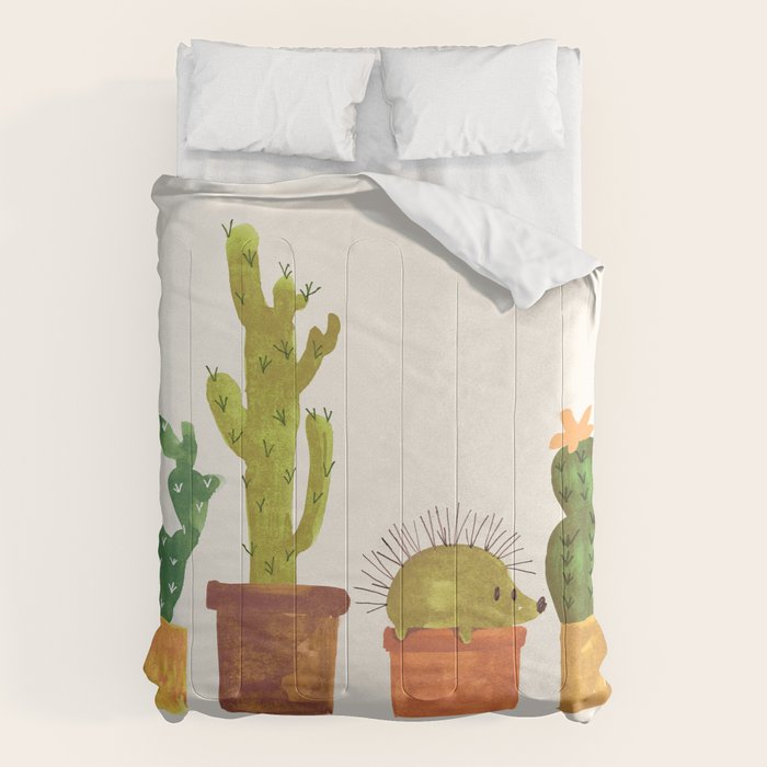 Hedgehog and Cactus (incognito) Comforter Gallery Image 6