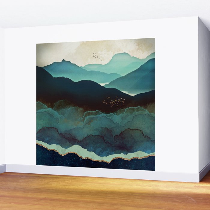 Indigo Mountains Wall Mural Gallery Image 2
