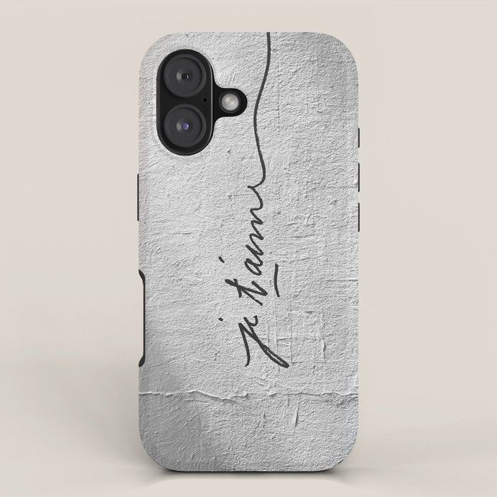 Je t'aime - Love Graffiti Art Print in France - Romantic Bedroom Decor iPhone Case