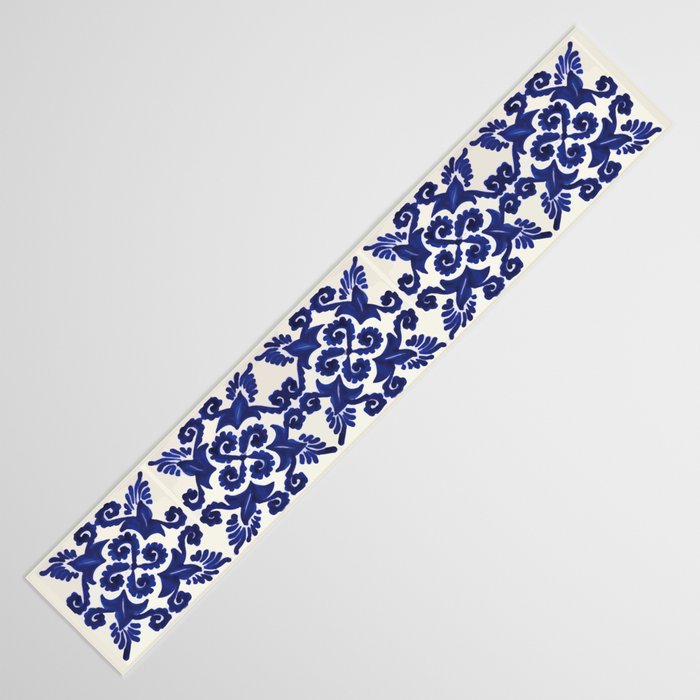 Talavera mexican tile traditional blue ceramic mosaic Table Runner Gallery Image 3