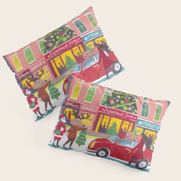 City with fireworks Pillow Sham Gallery Image 1