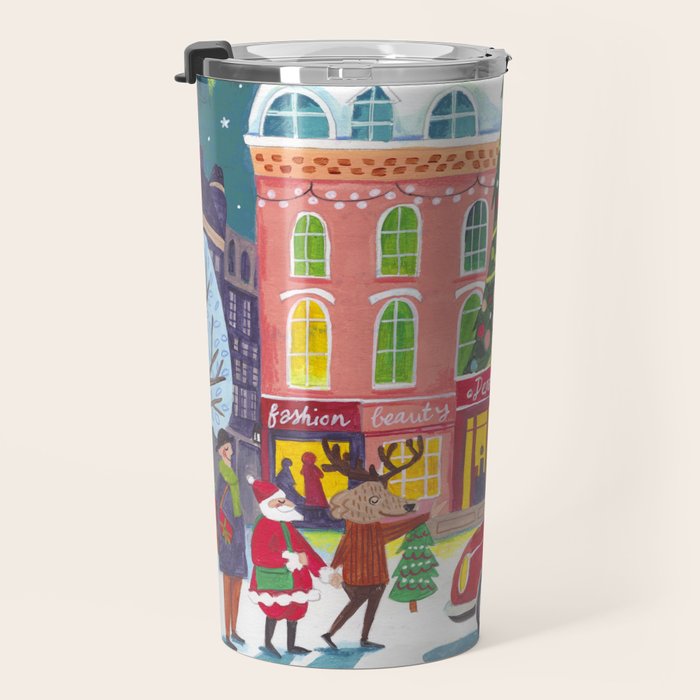 City with fireworks Travel Mug Gallery Image 3