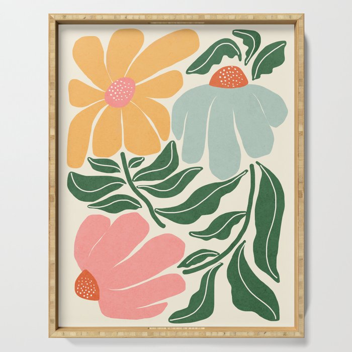 Whimsy Bloom - warm Serving Tray Gallery Image 1