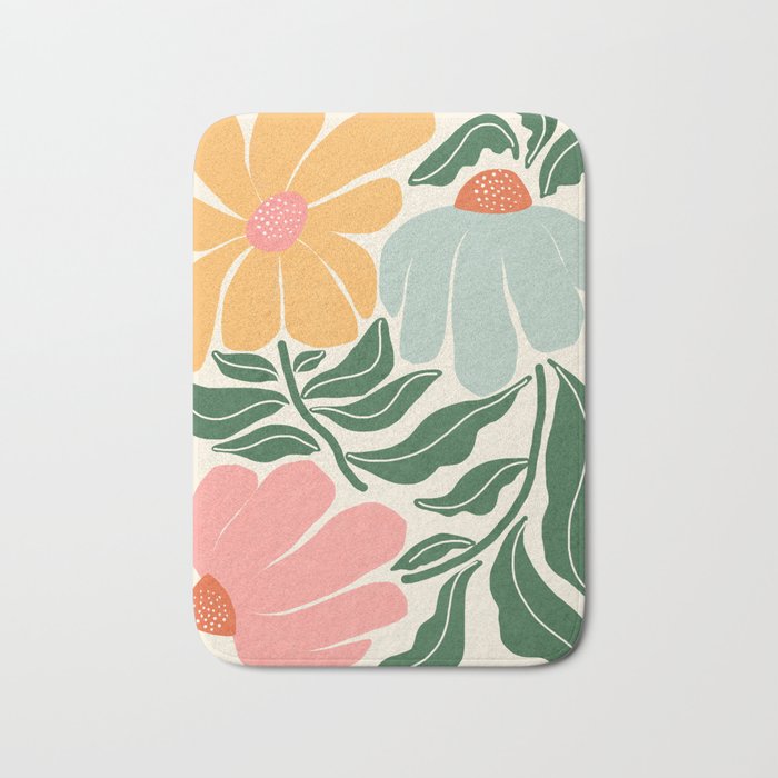 Whimsy Bloom - warm Bath Mat Gallery Image 1