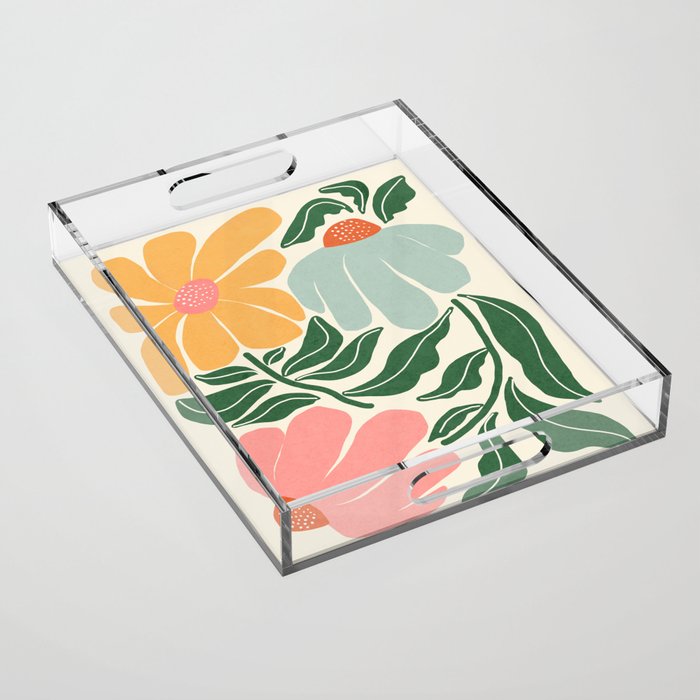 Whimsy Bloom - warm Acrylic Tray Gallery Image 1