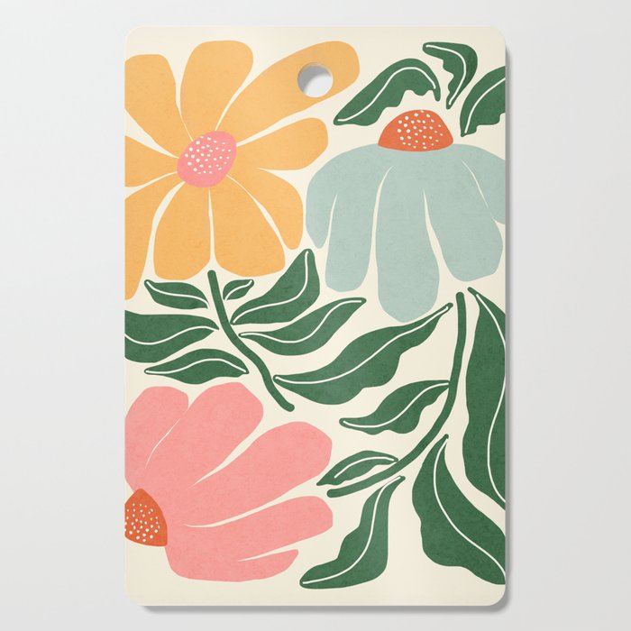 Whimsy Bloom - warm Cutting Board Gallery Image 1