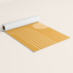 Mid Century Modern Geometric 118 in Yellow Gold Shades (Rainbow and Sun Abstraction) Yoga Mat Gallery Image 2