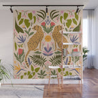 Modern colorful folk style cheetah print  Wall Mural Gallery Image 1