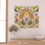 Modern colorful folk style cheetah print  Wall Tapestry Gallery Image 2