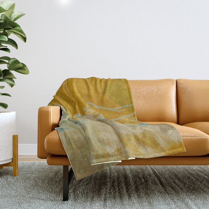 summer green abstract art 2 Throw Blanket Gallery Image 1