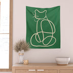 Abstract Line Art Cat 9 Wall Tapestry Gallery Image 2