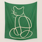Abstract Line Art Cat 9 Wall Tapestry Gallery Image 4
