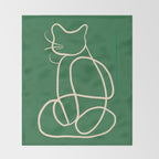 Abstract Line Art Cat 9 Throw Blanket Gallery Image 2