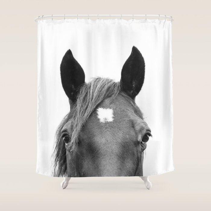Peeking Horse Shower Curtain Gallery Image 1