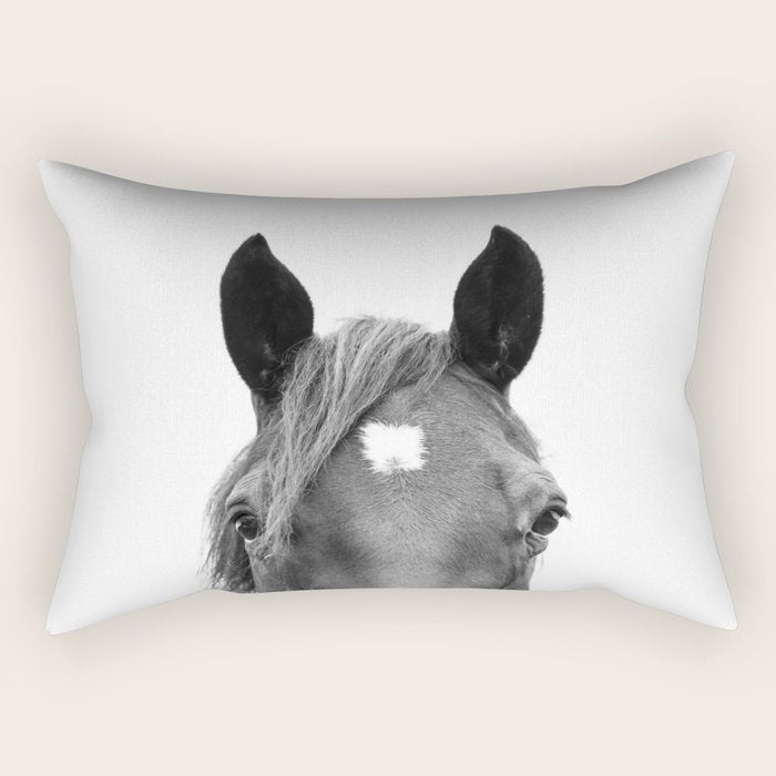 Peeking Horse Rectangular Pillow Gallery Image 2