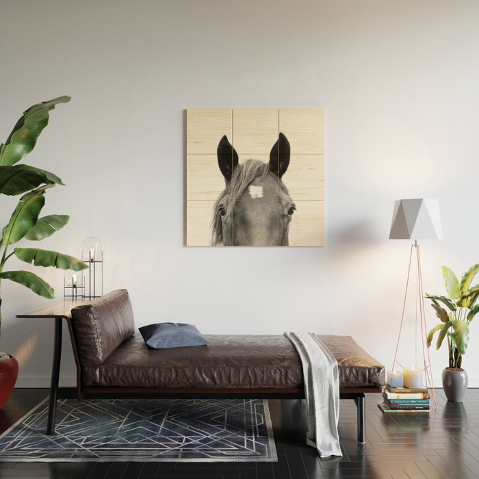 Peeking Horse Wood Wall Art Gallery Image 2