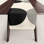 Abstraction_BLACK_DOT_LINE_ART_Minimalism_003C Table Runner Gallery Image 1