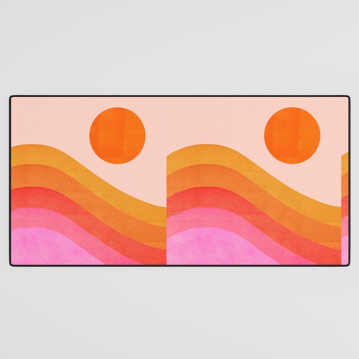 Abstraction_SUNSET_OCEAN_COLOR_POP_ART_Minimalism_009D Desk Mat Gallery Image 3