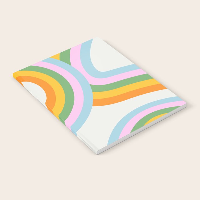 Retro rainbow stripe art print Notebook Gallery Image 2