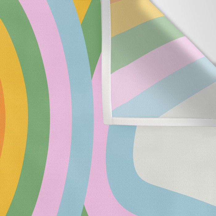 Retro rainbow stripe art print Wall Tapestry Gallery Image 3
