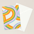 Retro rainbow stripe art print Stationery Card Gallery Image 2