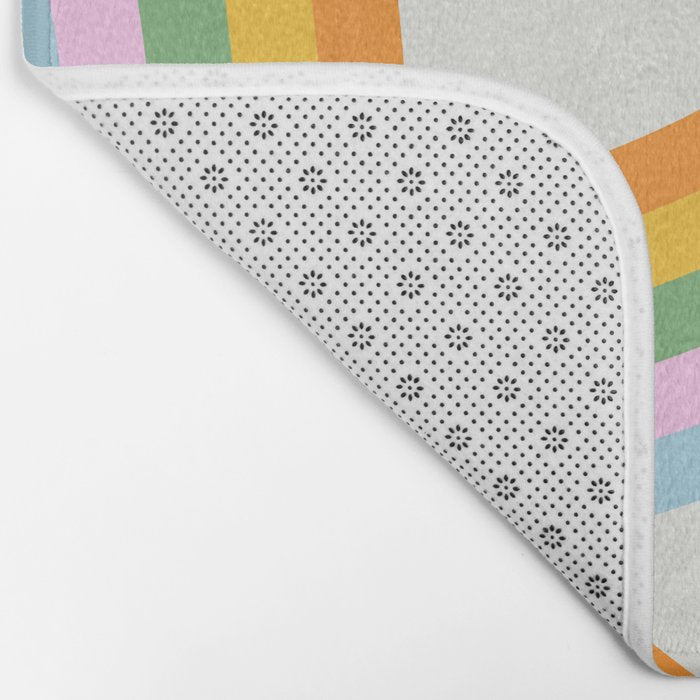Retro rainbow stripe art print Bath Mat Gallery Image 2