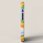 Retro rainbow stripe art print iPhone Case Gallery Image 2
