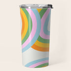 Retro rainbow stripe art print Travel Mug Gallery Image 2