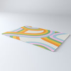 Retro rainbow stripe art print Rug Gallery Image 3