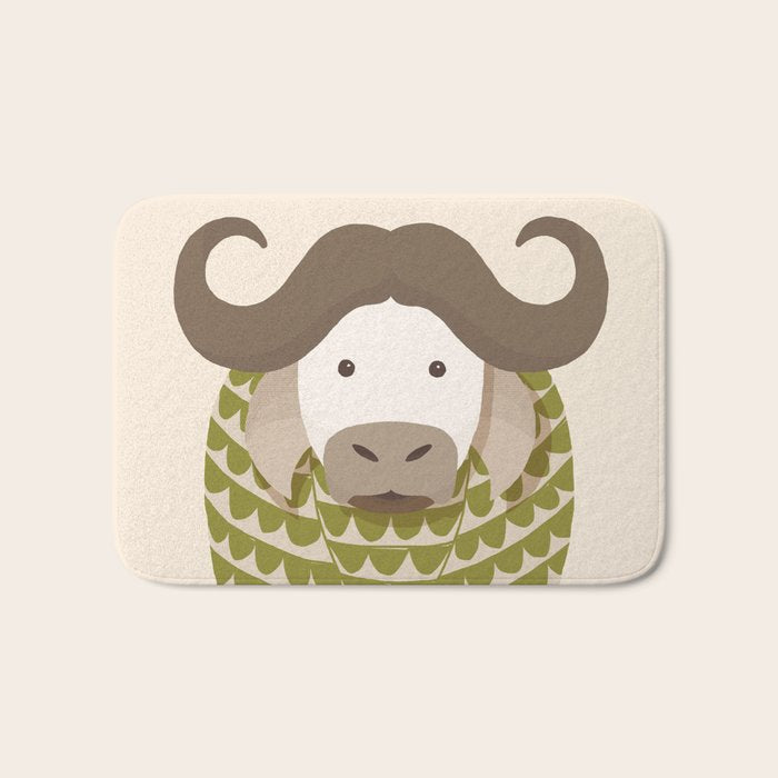 Whimsical Cape Buffalo Bath Mat Gallery Image 1