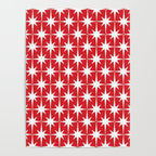 Midcentury Modern Atomic Starburst Pattern in Red and White Poster Gallery Image 4