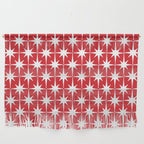 Midcentury Modern Atomic Starburst Pattern in Red and White Wall Hanging Gallery Image 1
