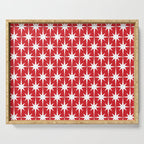 Midcentury Modern Atomic Starburst Pattern in Red and White Serving Tray Gallery Image 1