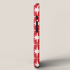 Midcentury Modern Atomic Starburst Pattern in Red and White iPhone Case Gallery Image 2