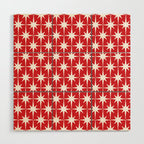 Midcentury Modern Atomic Starburst Pattern in Red and White Wood Wall Art Gallery Image 1