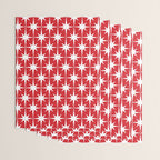 Midcentury Modern Atomic Starburst Pattern in Red and White Wrapping Paper Gallery Image 3
