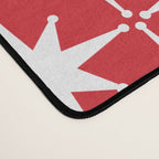 Midcentury Modern Atomic Starburst Pattern in Red and White Desk Mat Gallery Image 4