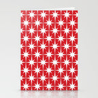 Midcentury Modern Atomic Starburst Pattern in Red and White Stationery Card Gallery Image 2
