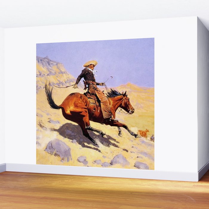 The Cowboy Western Art by Frederic Remington Wall Mural Gallery Image 2