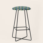 Retro Pink Floral Bunches - Green Pattern Stool Gallery Image 1