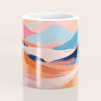 Romance Valley, Pastel Nature Landscape Abstract Painting, Blush Colorful Bright Eclectic, Soft Colors Contemporary Modern Bohemian Coffee Mug Gallery Image 4