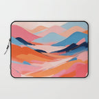 Romance Valley, Pastel Nature Landscape Abstract Painting, Blush Colorful Bright Eclectic, Soft Colors Contemporary Modern Bohemian Laptop Sleeve Gallery Image 1