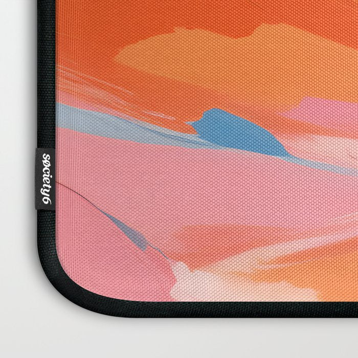 Romance Valley, Pastel Nature Landscape Abstract Painting, Blush Colorful Bright Eclectic, Soft Colors Contemporary Modern Bohemian Laptop Sleeve Gallery Image 3