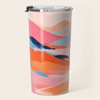 Romance Valley, Pastel Nature Landscape Abstract Painting, Blush Colorful Bright Eclectic, Soft Colors Contemporary Modern Bohemian Travel Mug Gallery Image 3