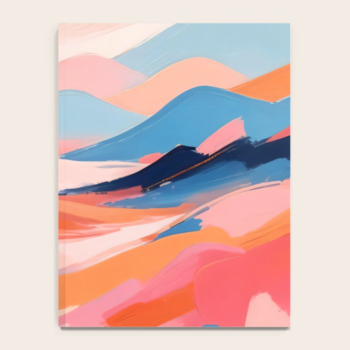 Romance Valley, Pastel Nature Landscape Abstract Painting, Blush Colorful Bright Eclectic, Soft Colors Contemporary Modern Bohemian Notebook Gallery Image 4