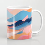 Romance Valley, Pastel Nature Landscape Abstract Painting, Blush Colorful Bright Eclectic, Soft Colors Contemporary Modern Bohemian Coffee Mug Gallery Image 1