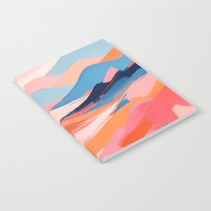 Romance Valley, Pastel Nature Landscape Abstract Painting, Blush Colorful Bright Eclectic, Soft Colors Contemporary Modern Bohemian Notebook Gallery Image 2