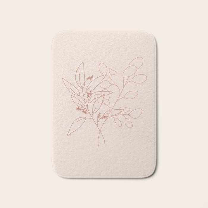 Eucalyptus Line Art Bath Mat Gallery Image 1
