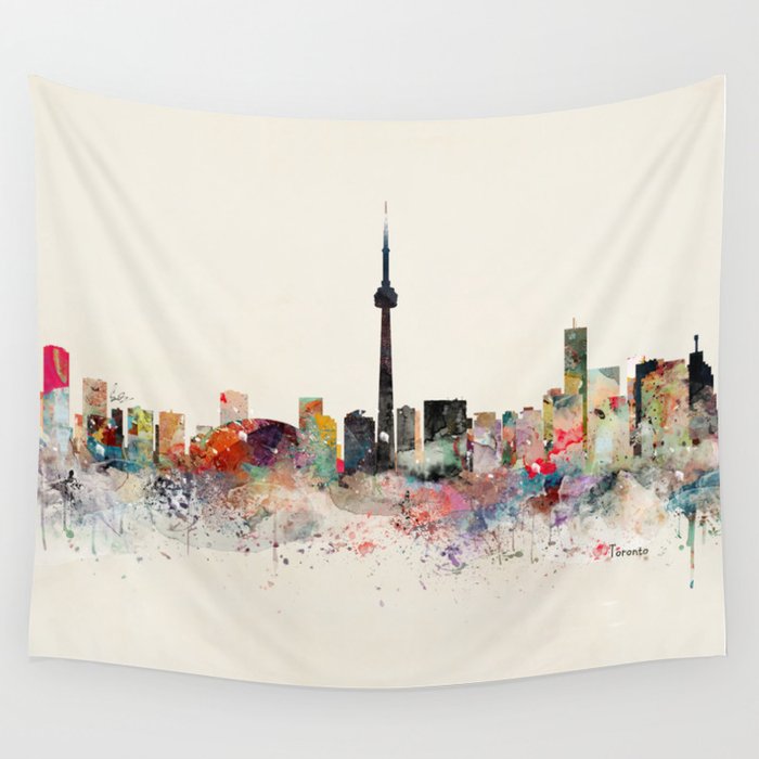 toronto skyline Wall Tapestry Gallery Image 4