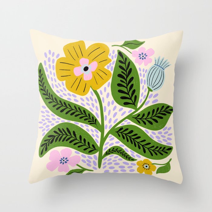 Retro Groovy Flower  Throw Pillow Gallery Image 6